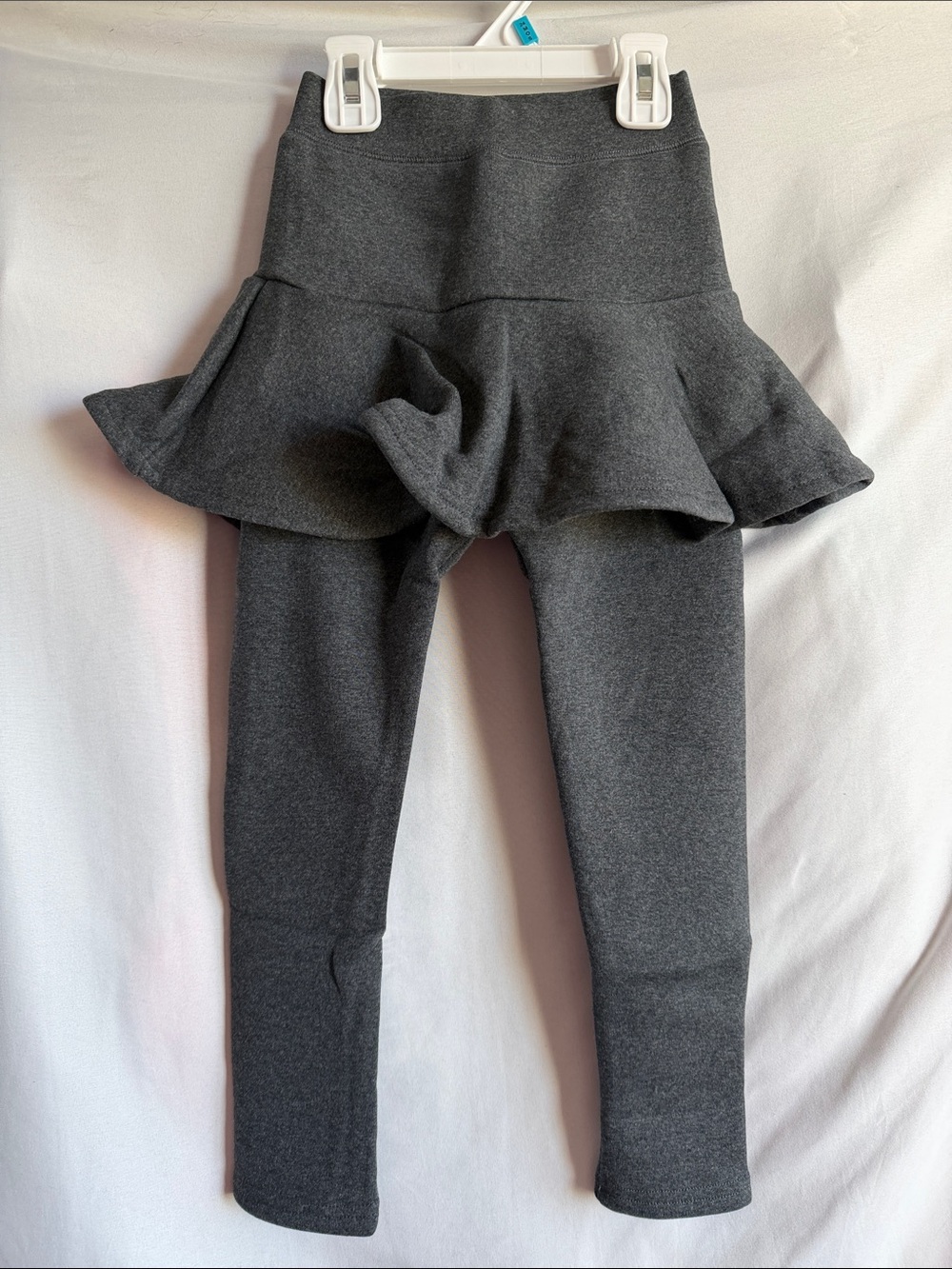 Girls' Charcoal Skort Leggings - Comfortable Stretch